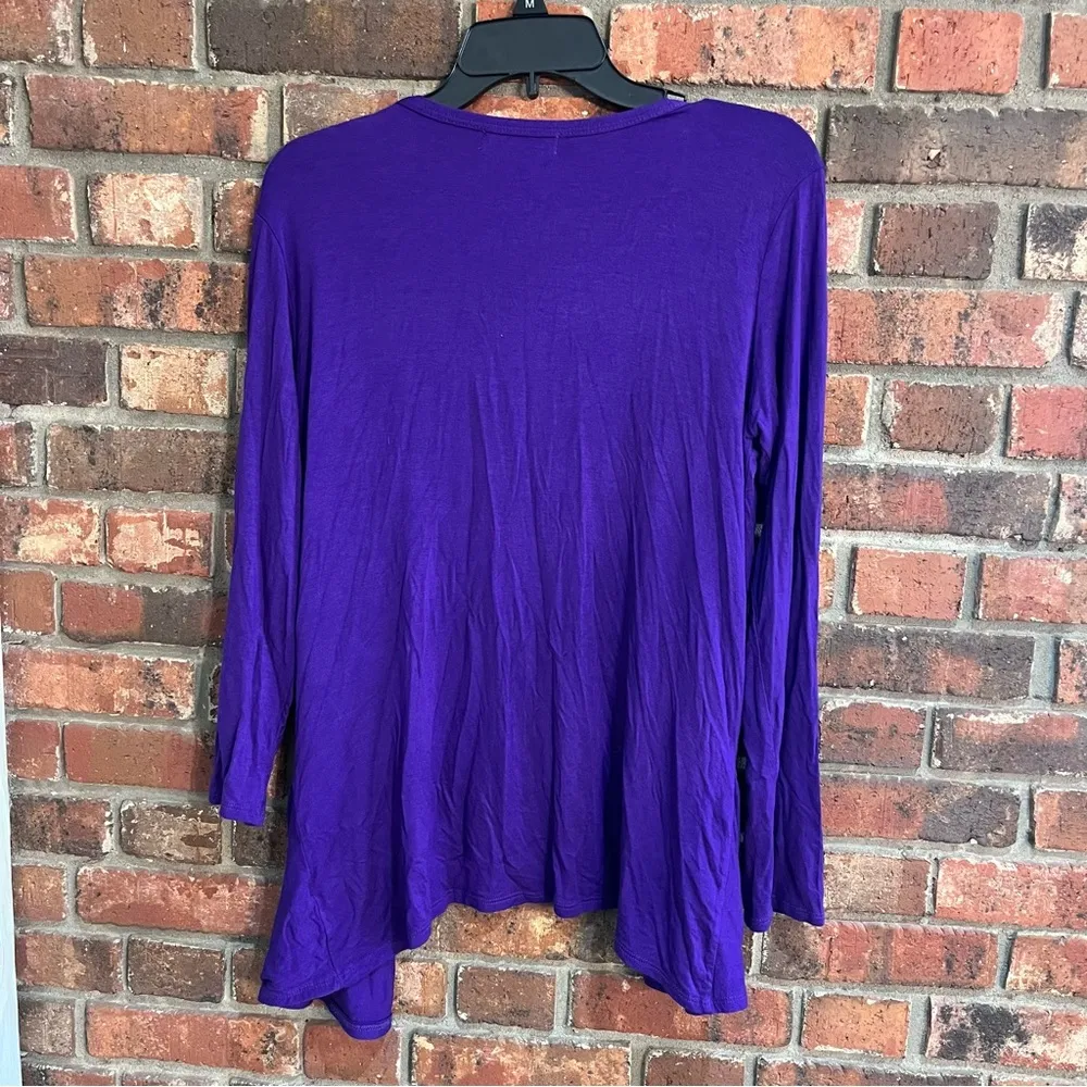 Made By Johnny womens lightweight open front lagenlook artsy cardigan purple Size XL - Image 5