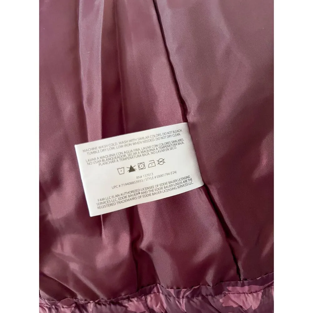 Eddie Bauer | NWT Apline Vest Lightweight | Mauve Wine Leafy Print | Sz S - Image 13
