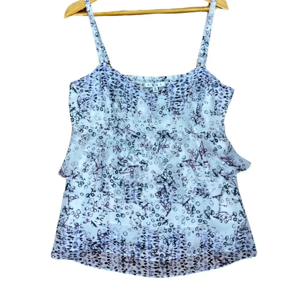 Cabi #272 On The Clock Tiered Cami Tank Top Womens Med Summer Ruffle Casual - Image 3