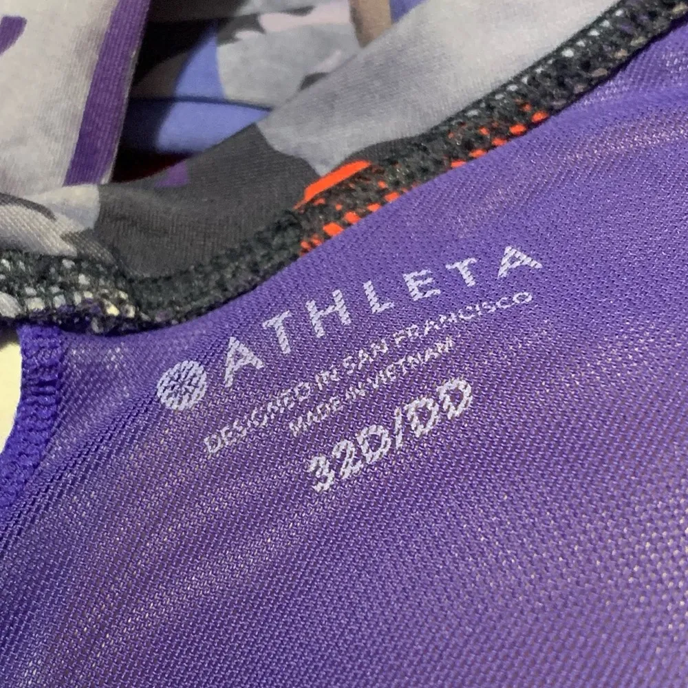 Athleta Twilight Tropic Wrap Bikini Top Yacht Blue Size 32D/DD Underwire - Image 7