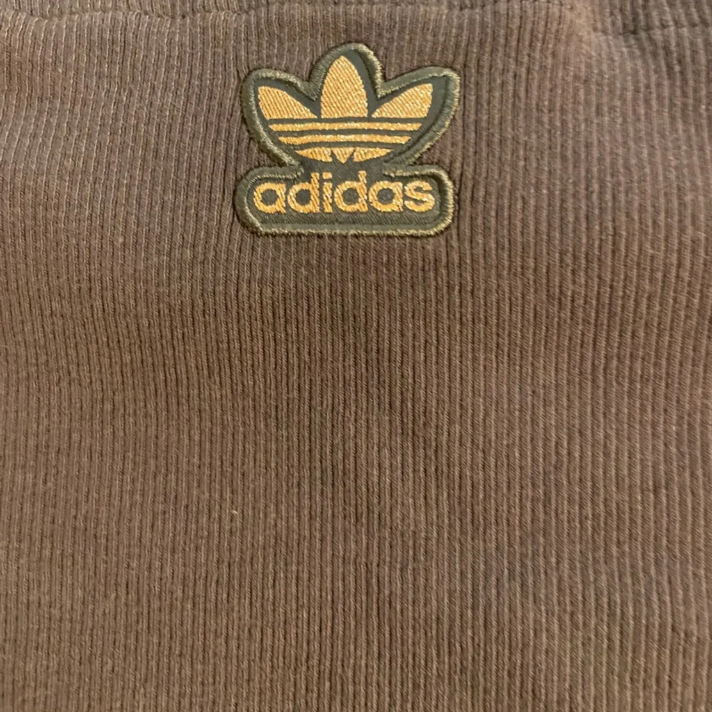 Adidas Brown Crop Tank Top Bra Women Large Athleisure Gym Activewear - Image 4