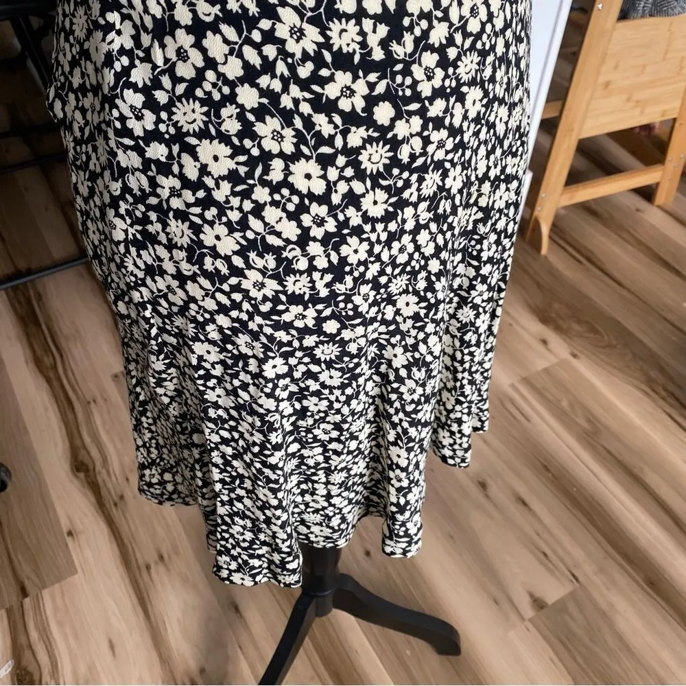 Polo Ralph Lauren Black and Ivory Floral Mini Skater dress retro 90’s size 2 - Image 5