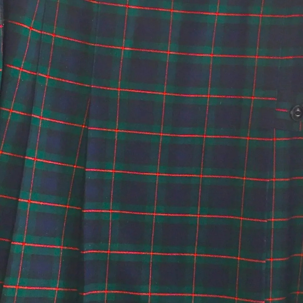 Girls Sz 18.5T Waist 40 Plaid Blue, Red & Green Uniform Skirt. Below Knee - Image 3
