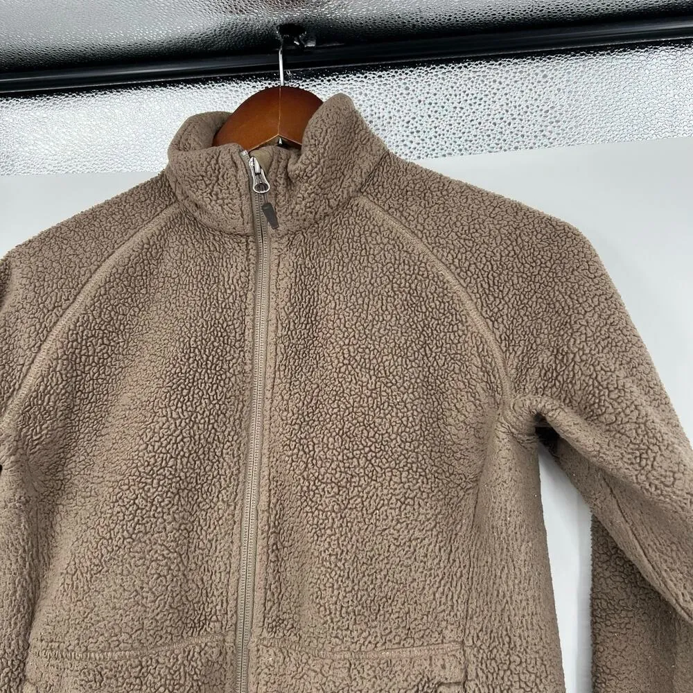 Marmot women's brown fuzzy sherpa full zip up jacket coat outdoor size small - Image 4