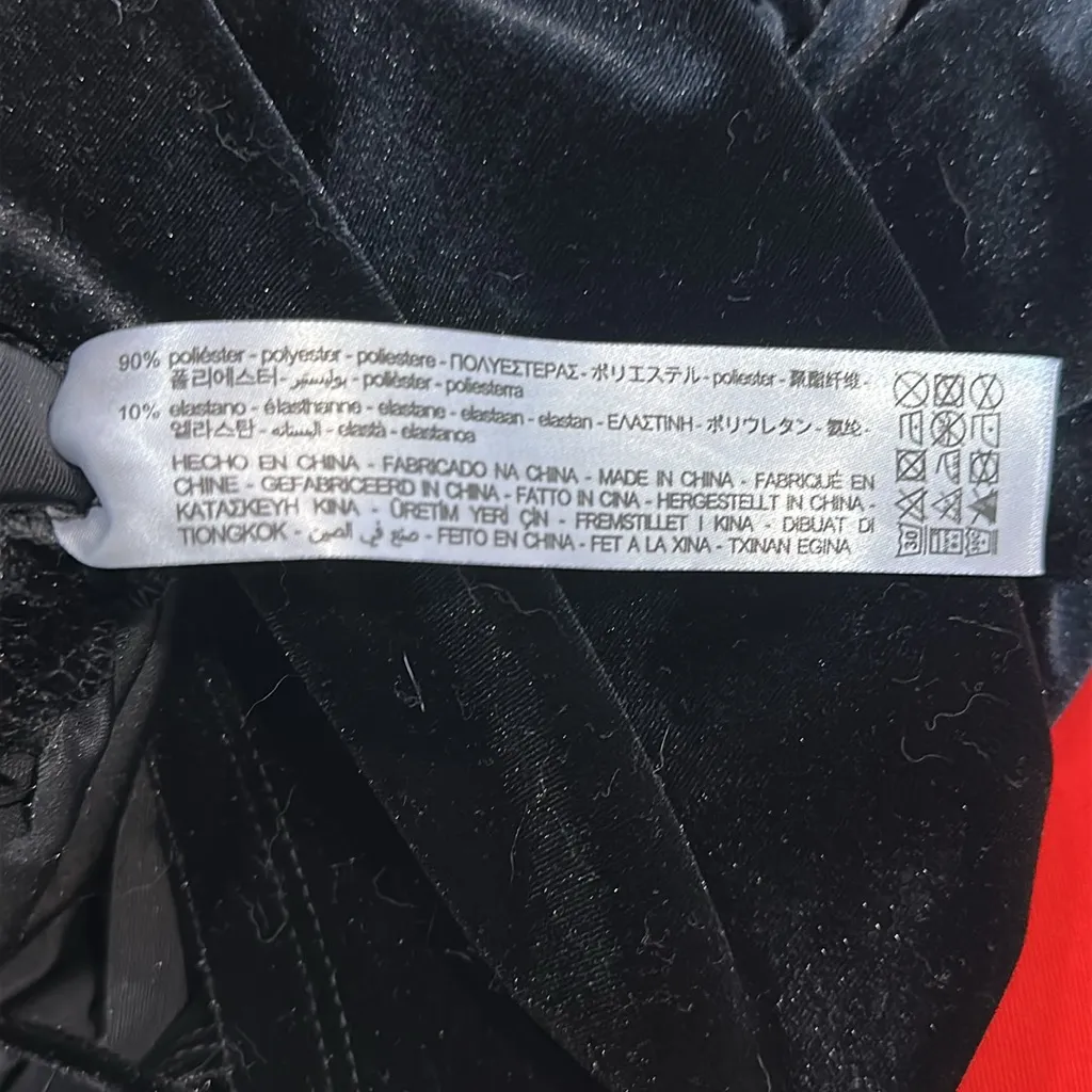 MOVING SALE Zara Black Cowl Neck Side Ruched Velvet Dress - Image 8