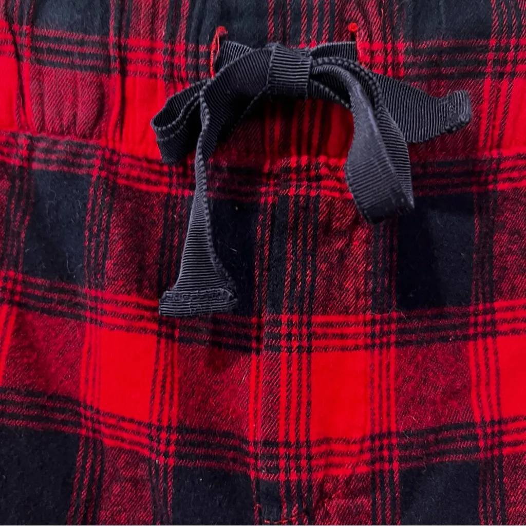 Aerie Red and Navy Blue Plaid Flannel Pajama Pants size Small LONG - Image 4