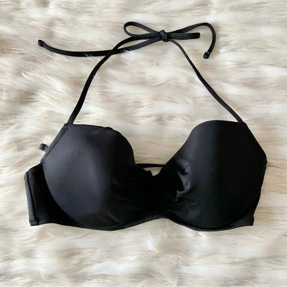 Shade & Shore Black Ruched Underwire Bikini top Sz 34C - Image 22