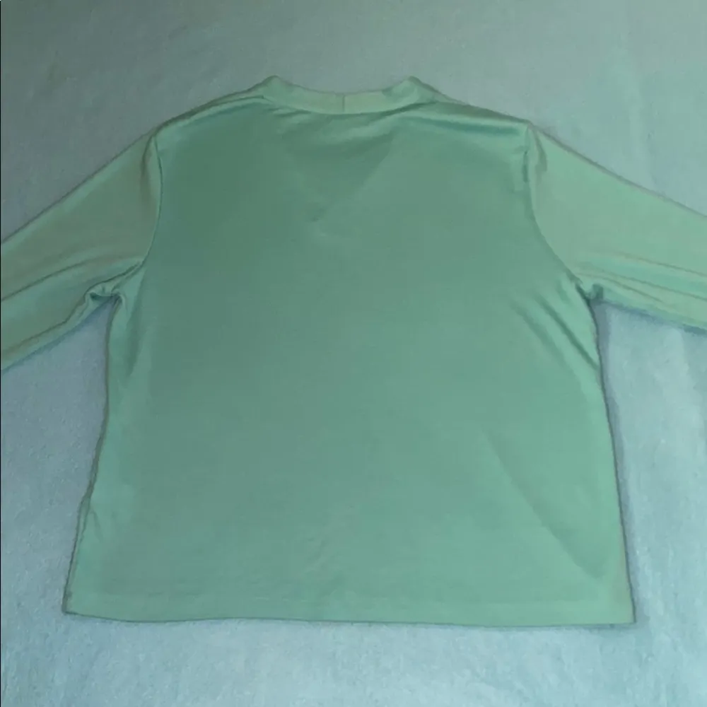 BLAIR V-neck top 3/4 sleeves light turquoise blue color soft cotton NEW size M - Image 2