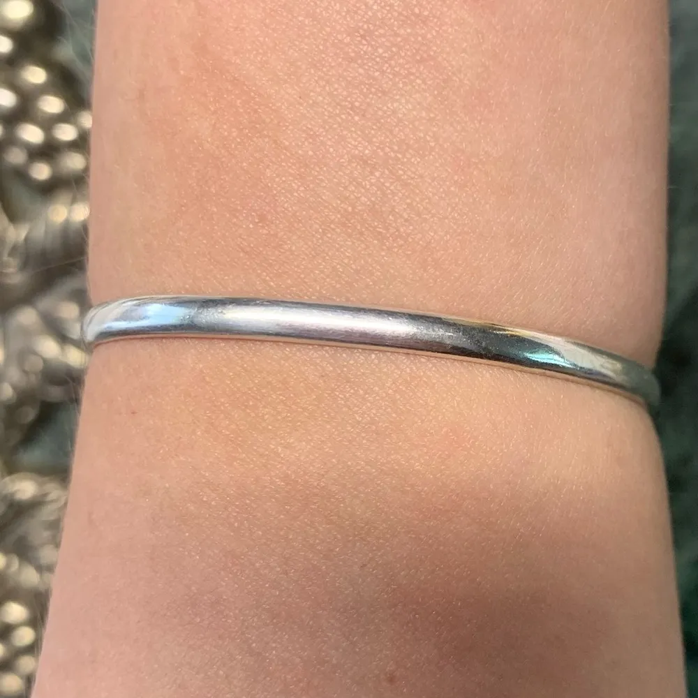 AWK Monogram Clasp Bangle Bracelet Sterling Silver 925 Mexico 7” - Image 4