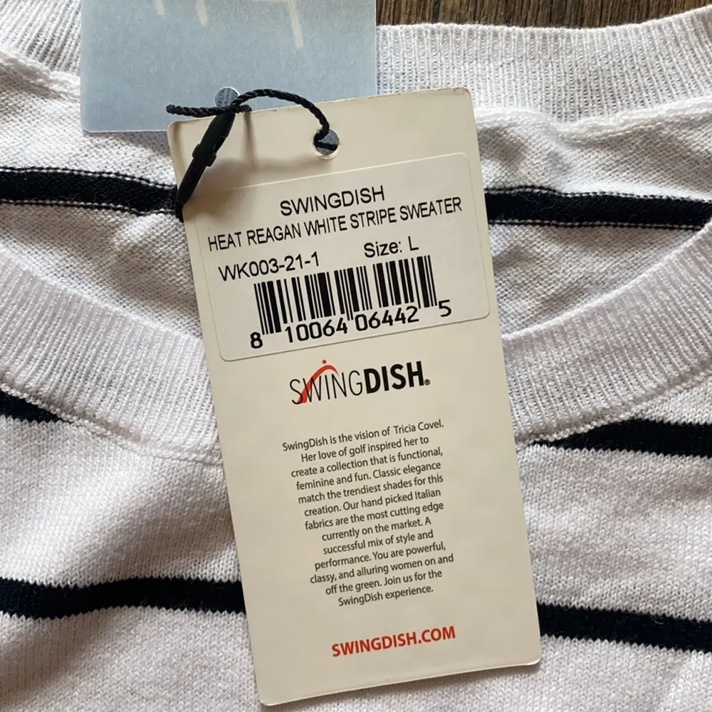 Heat Reagan White Stripe Sweater Size L - Image 5