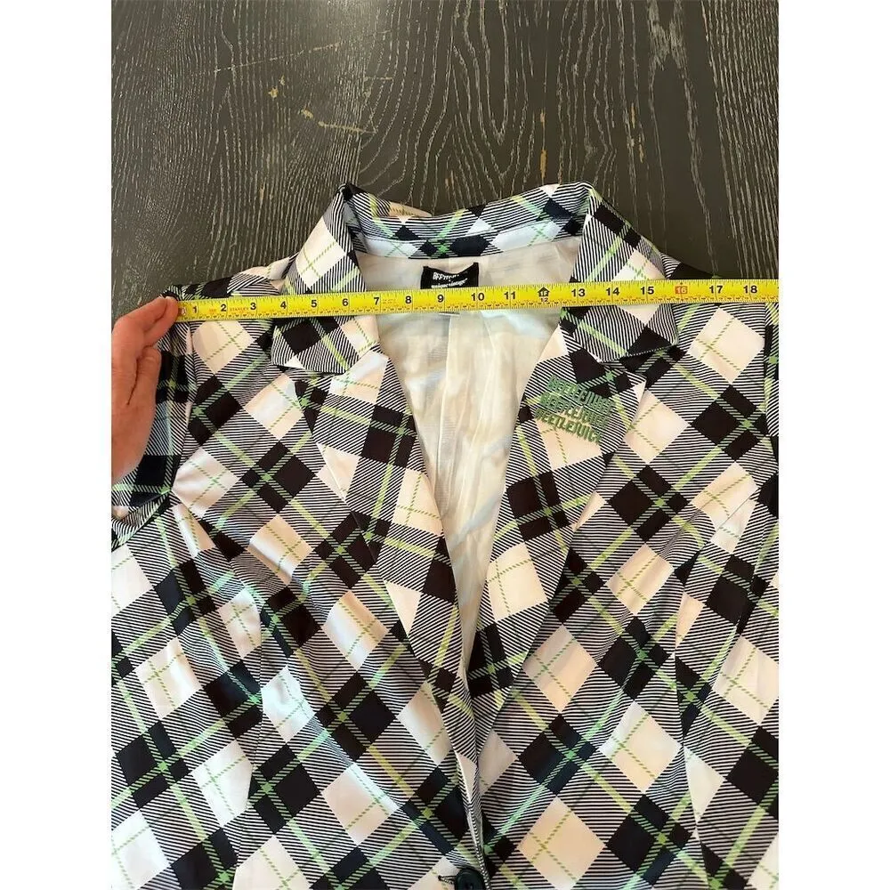 Unique Vintage Beetle Juice Blazer 4X Black/White Plaid Plus Size Women's Jacket - Image 7