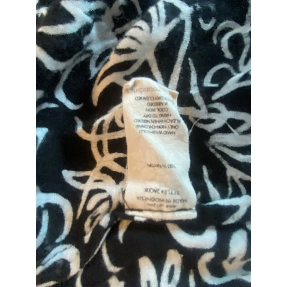 Soft Surroundings Womens Tunic Top Cover Up Black White Tassel Fringe Sz Medium - Image 12