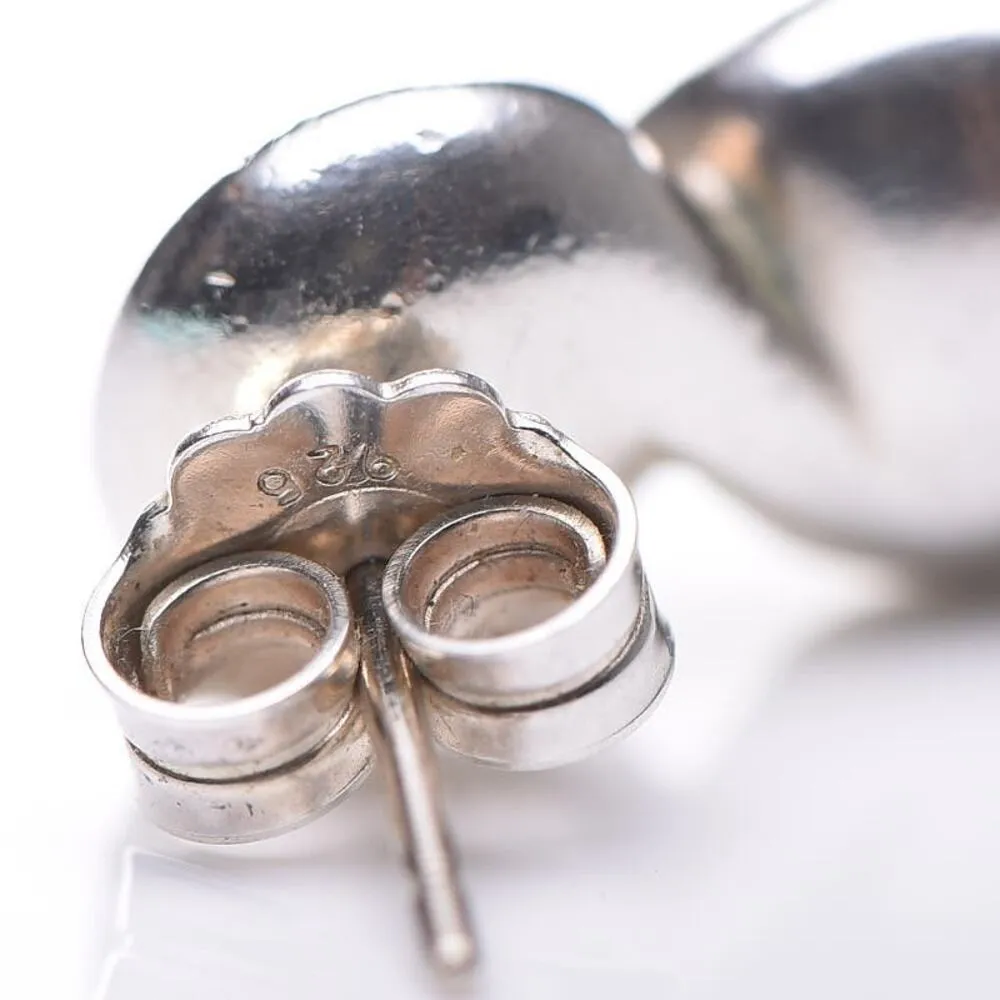 Tiffany & Co 925 Sterling Silver Infinity Swirl Pearl Stud Earrings - Image 5