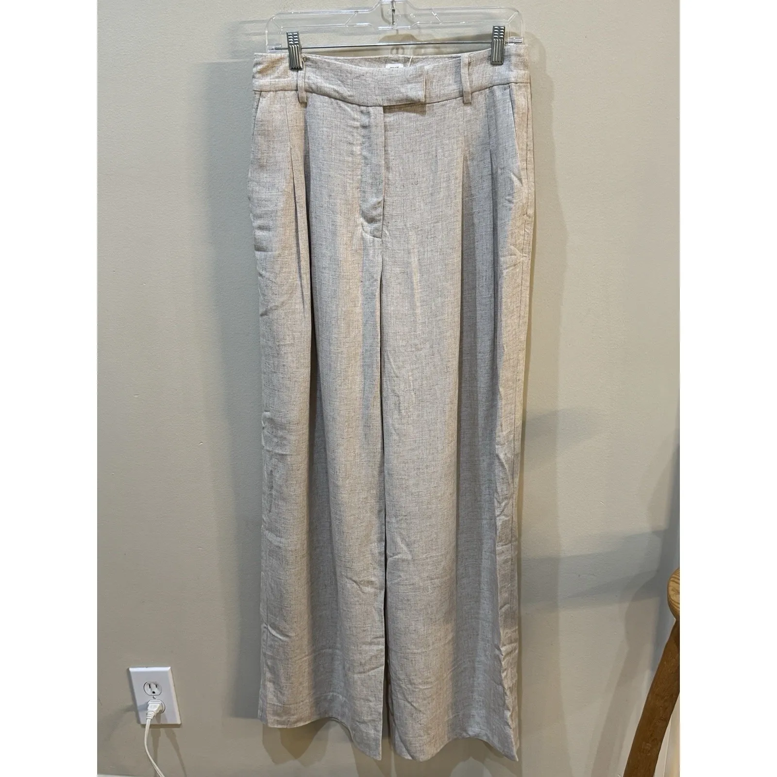 By Malene‎ Birger Women Cymbaria Pleated Wide Leg Pants Size 38 Natural Linen Tan - Image 3