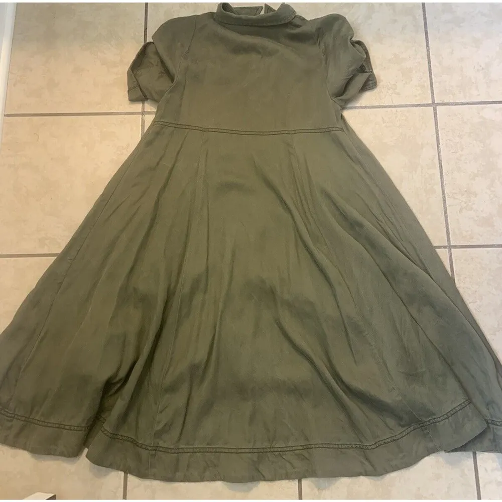 Anthropologie Holding Horses Visit Mariona Green Utility High Low Dress NWOT 0 - Image 7