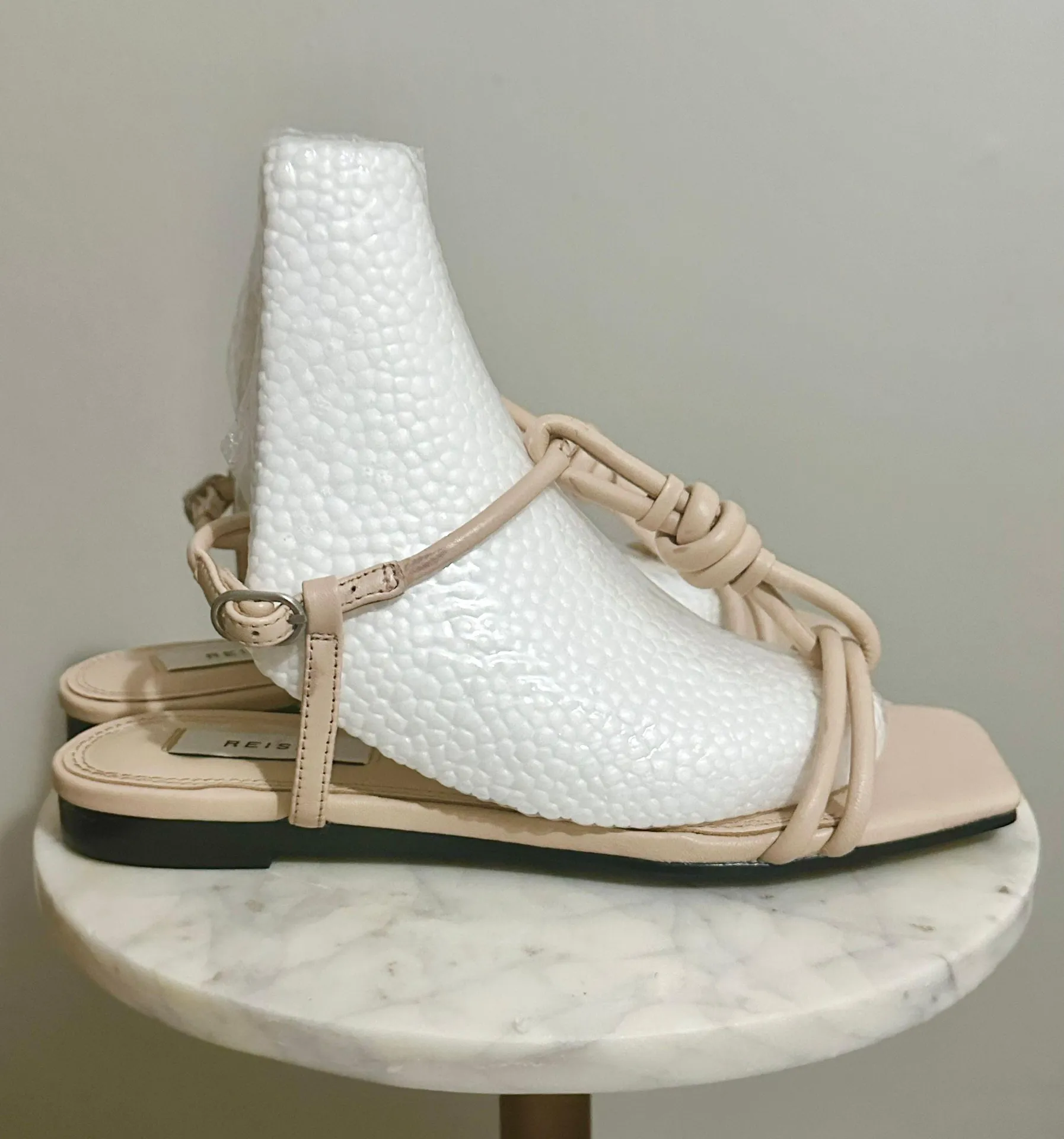 Bacton nude strappy flat leather sandals - Image 2