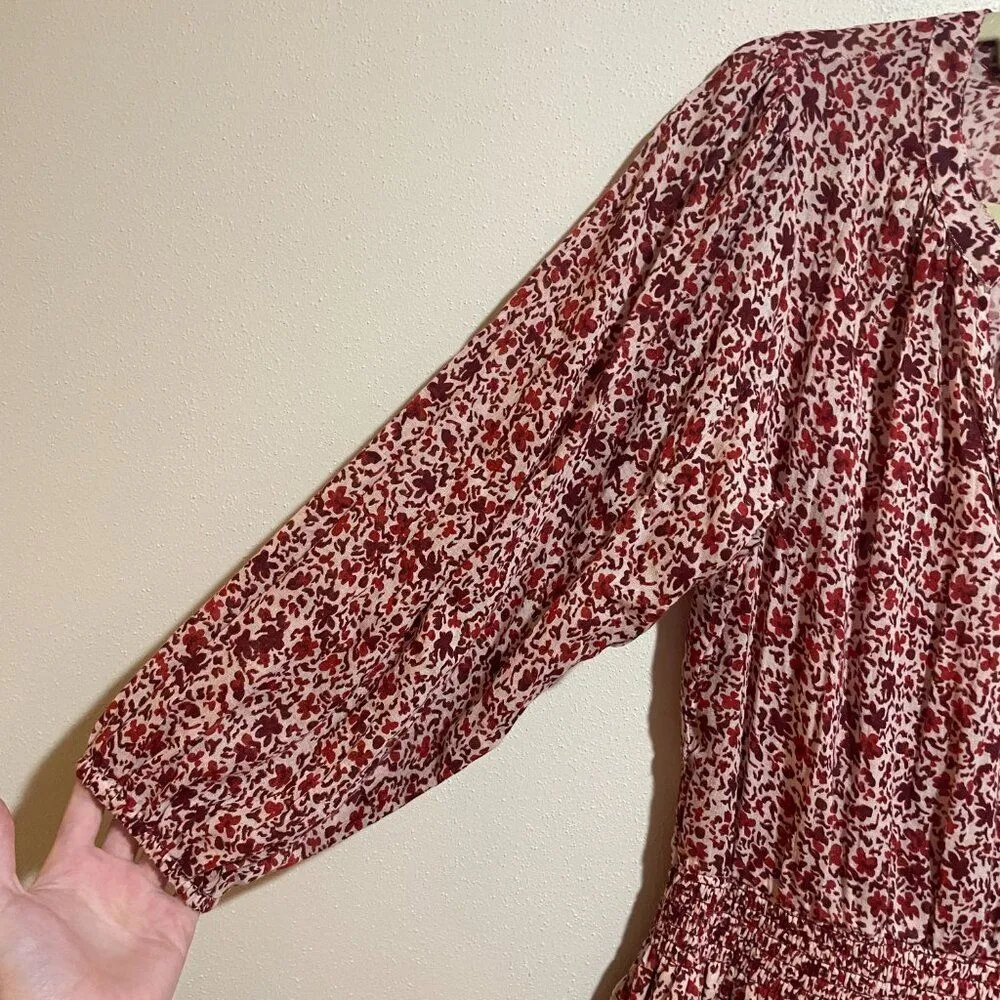 NEW Sundry Sz 2=US S Small Evereve Ditsy Smocked Dress Floral Blouson Mini Dress - Image 5