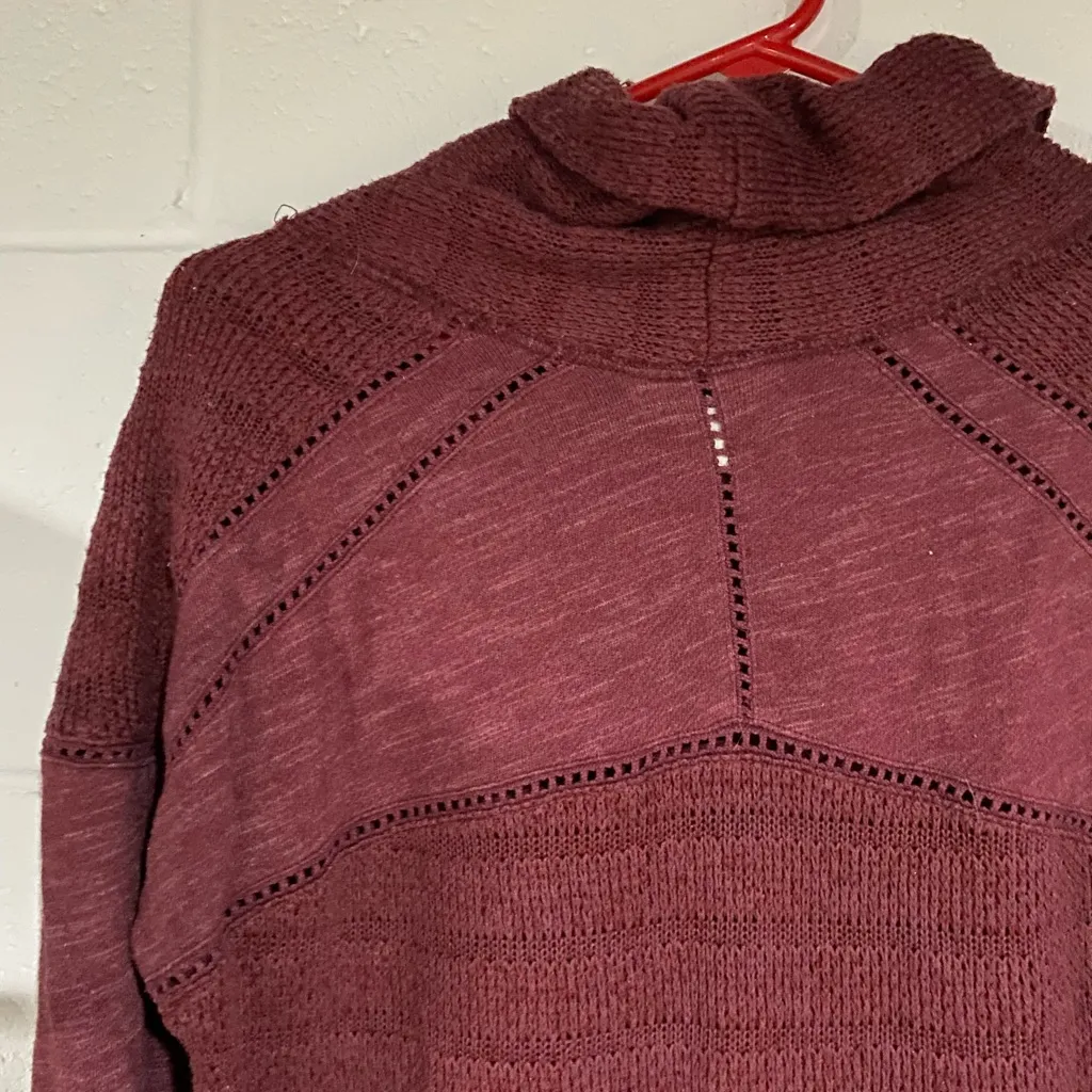 Lucky Brand Maroon Cowl Neck Sweater - Image 3