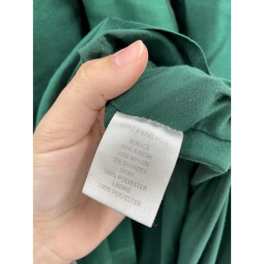 Anthropologie Hutch Emerald Green High Low Sweetheart Midi Dress Size 0 - Image 6