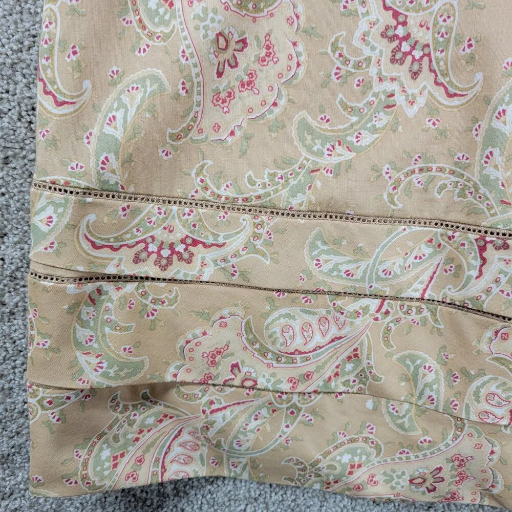 Kay Unger Womens Dress 8 Tan Satin Eyelet Strapless Paisley Print Side Zip Mini - Image 11