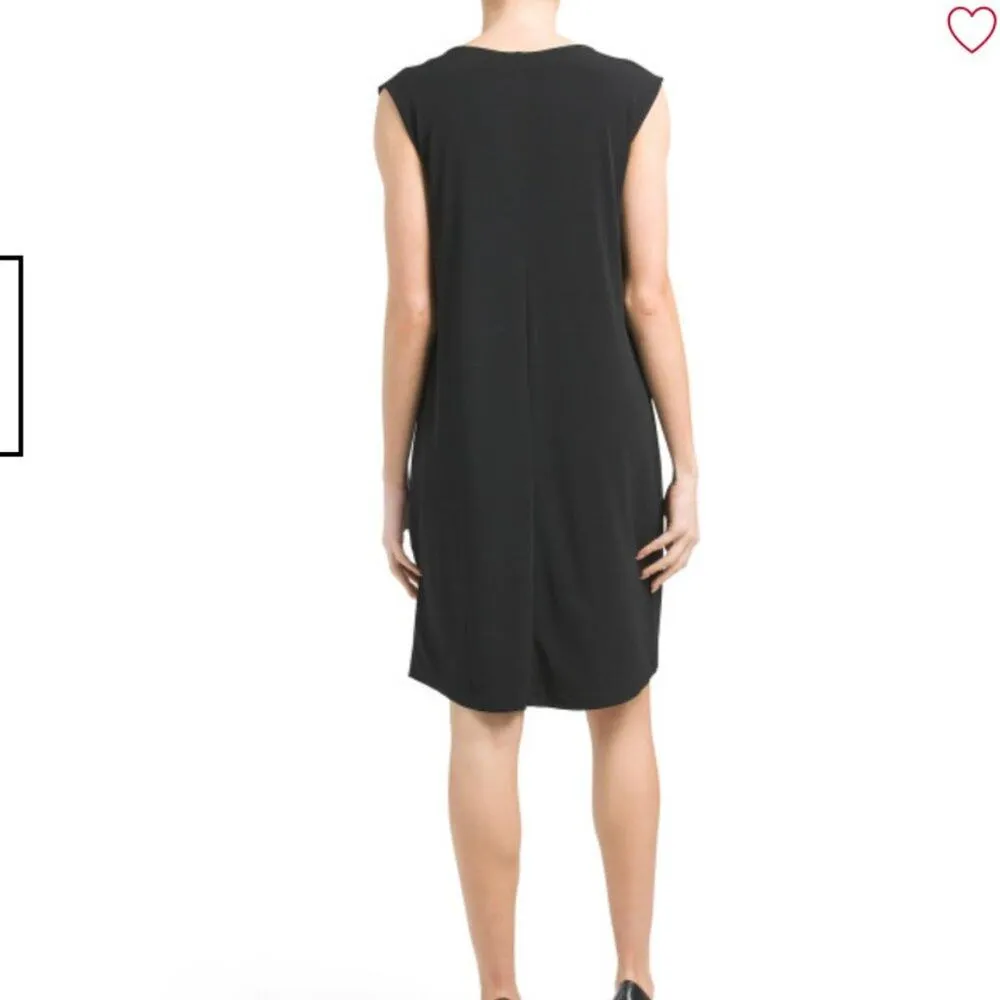 TAHARI Sheath Dress With Metal Hardware Black M - Image 2