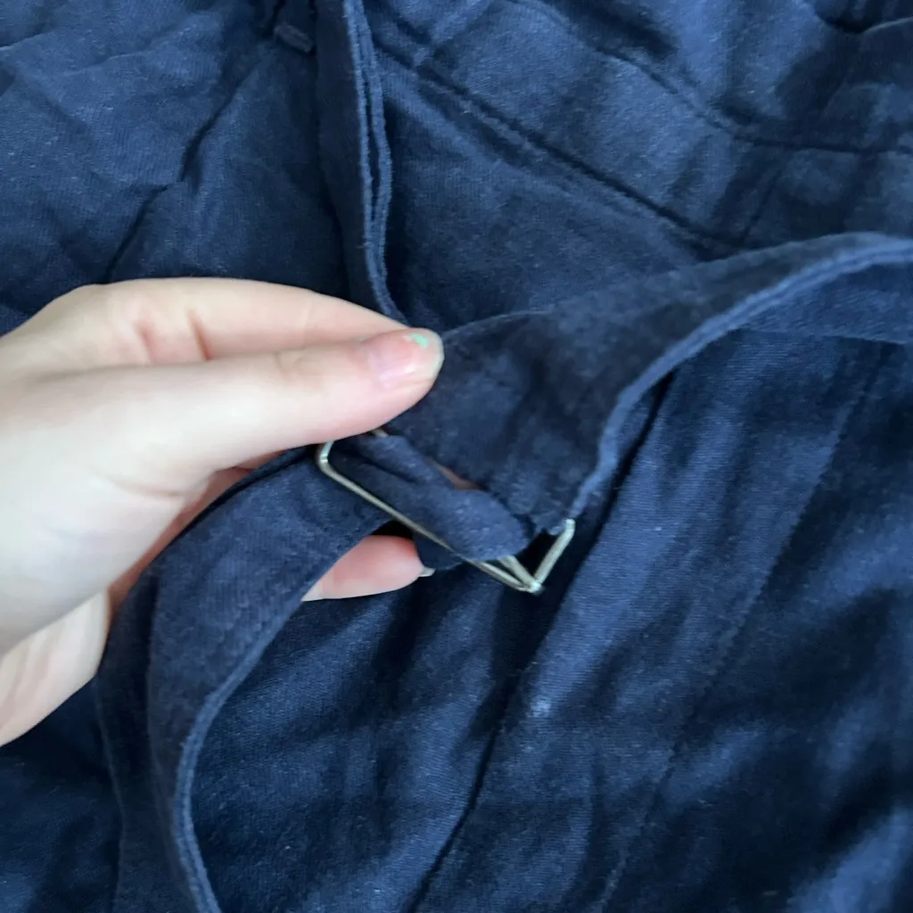 ☀️3/$25 Uniqlo Navy Blue Pants trousers tie waist cotton linen xl - Image 3