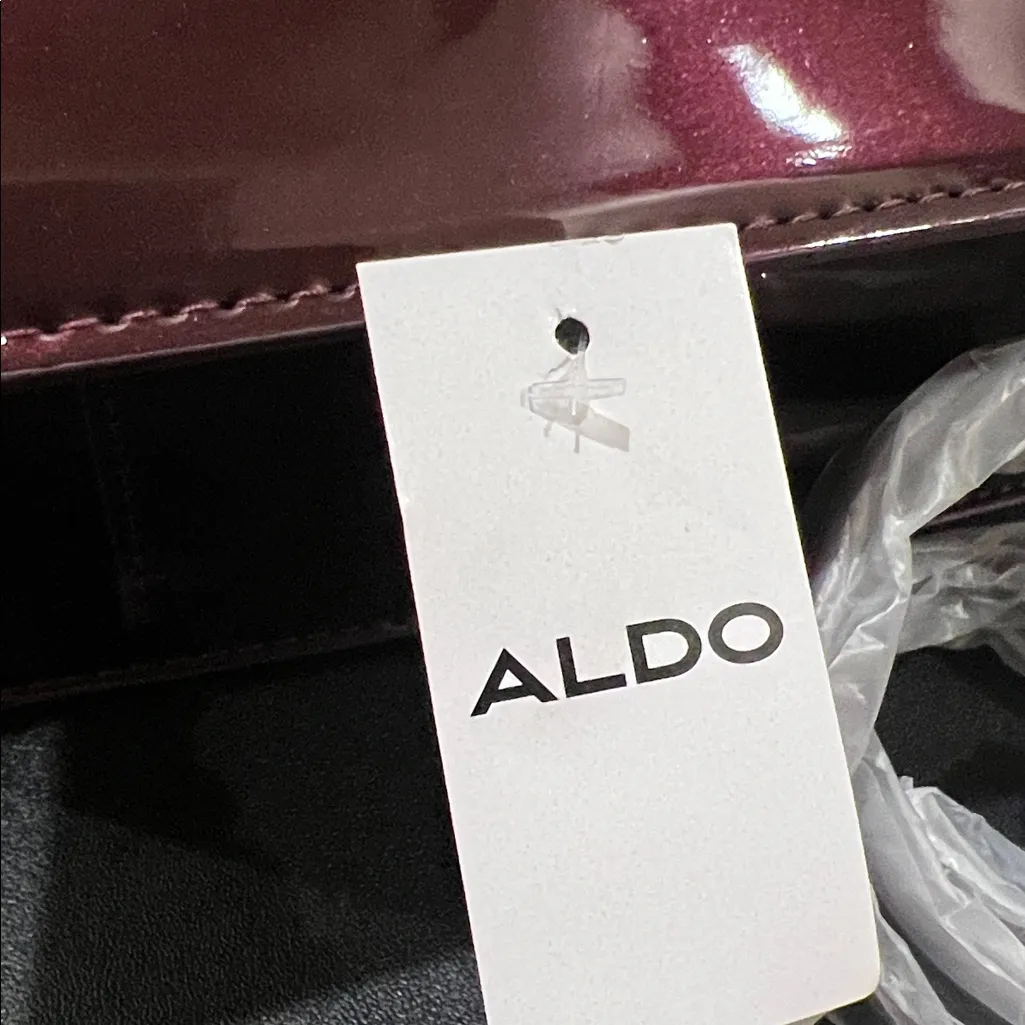 ALDO | Wine Patent Faux Leather Satchel w/ Matching Crossbody Strap - Image 2