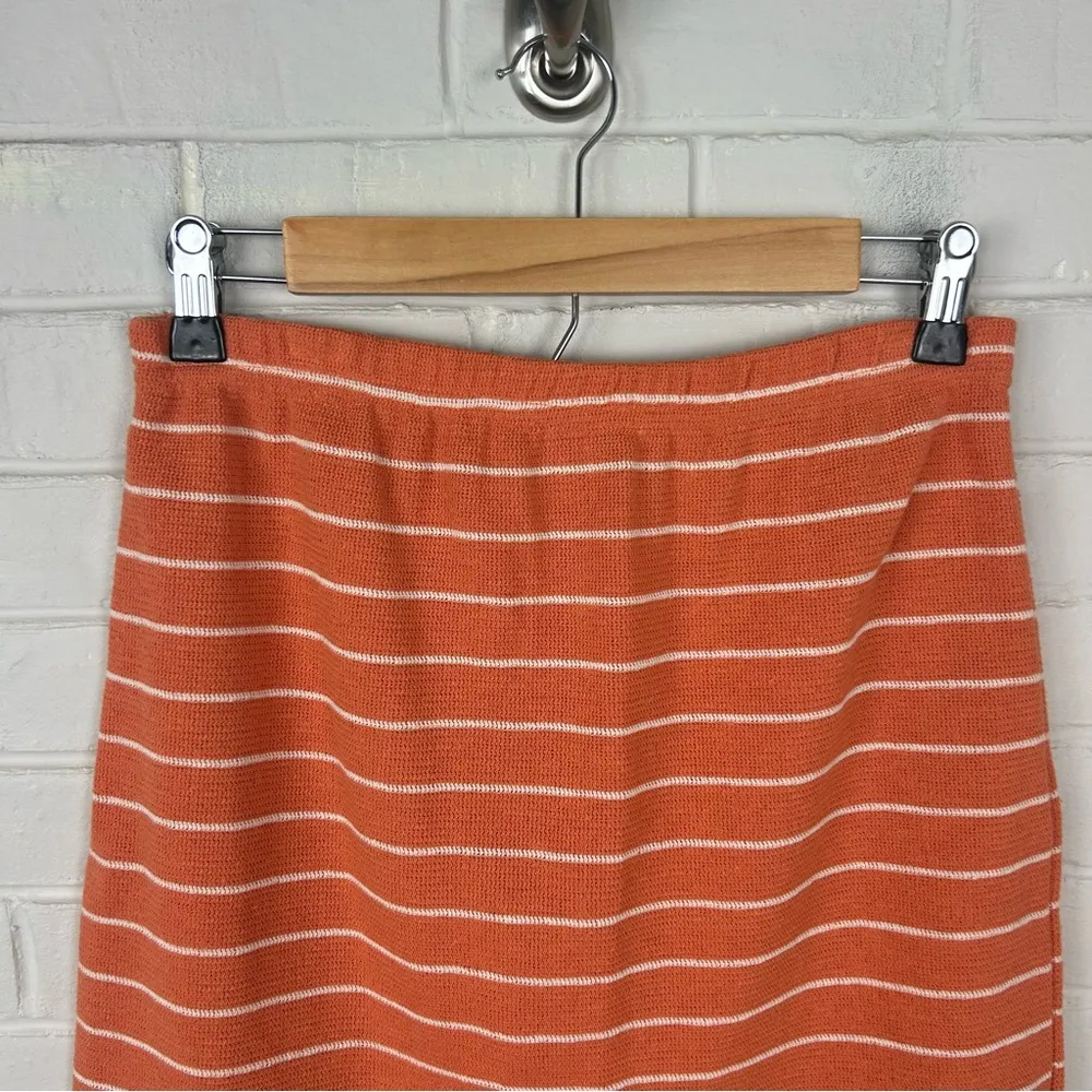 Vintage Style New York Orange Striped Knit Skirt Size M Size M - Image 3