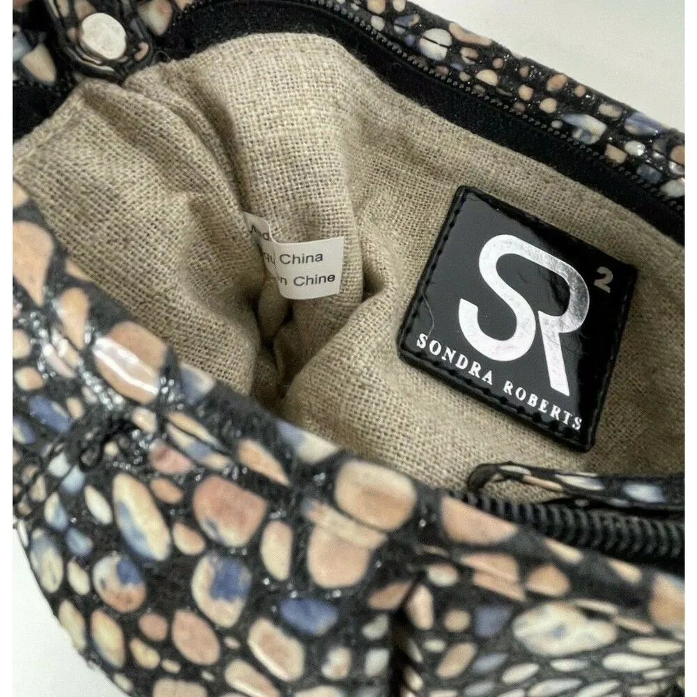 Sondra Roberts Snake Print Clutch with Silver Chain Handle - Image 7