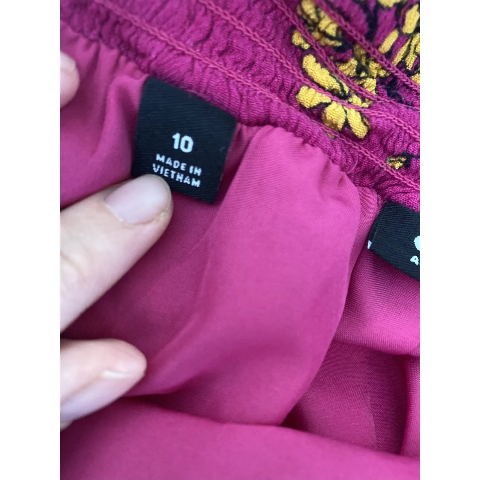 ANA  Womens Large Pink Knee Length Skirt Tulip Hem Floral Cottage Feminine - Image 7