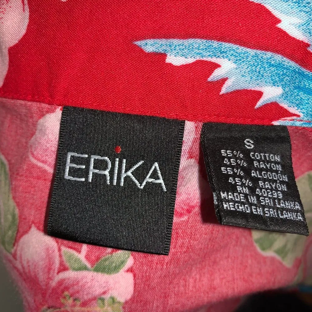 Hawaii Aloha Kona Floral Blouse Size S Excellent - Image 4