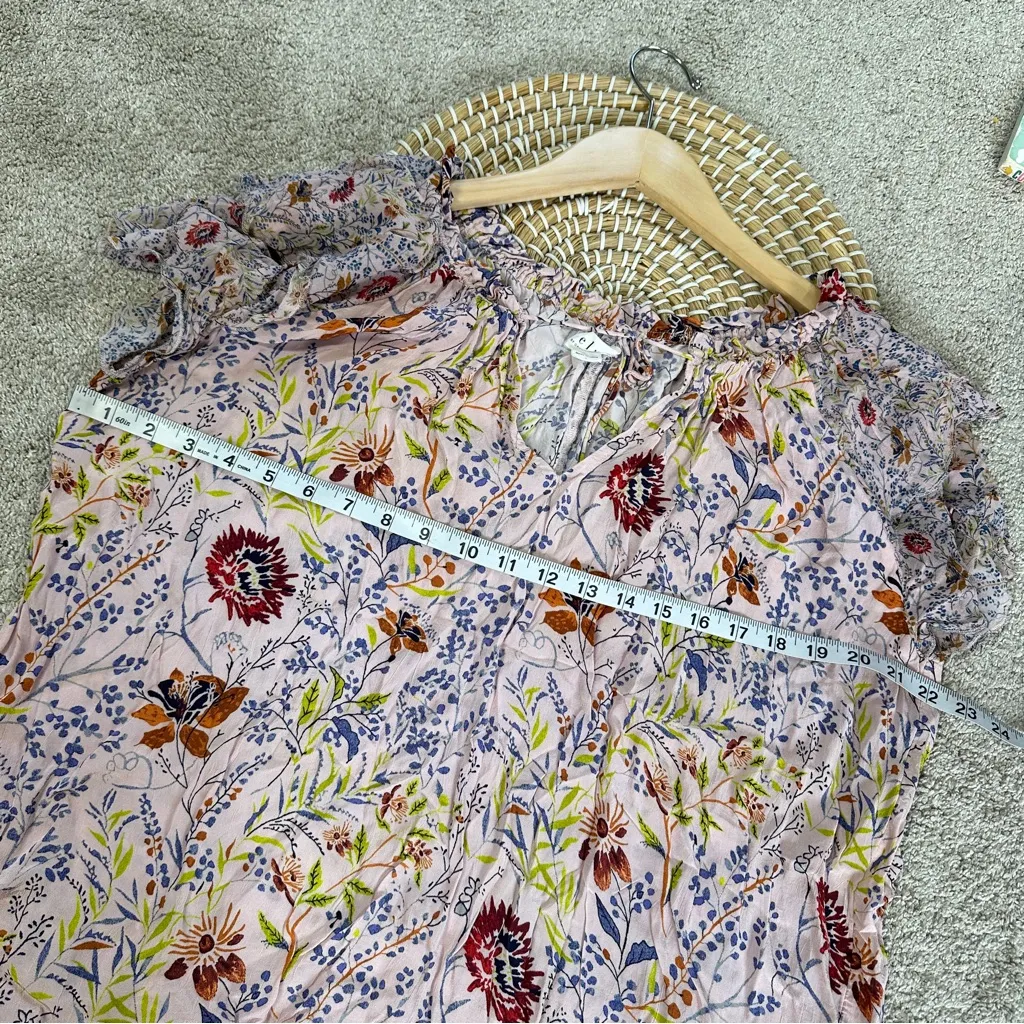 Velvet by Graham & Spencer Angel Pink Floral Printed Viscose Tie Top V - Image 15