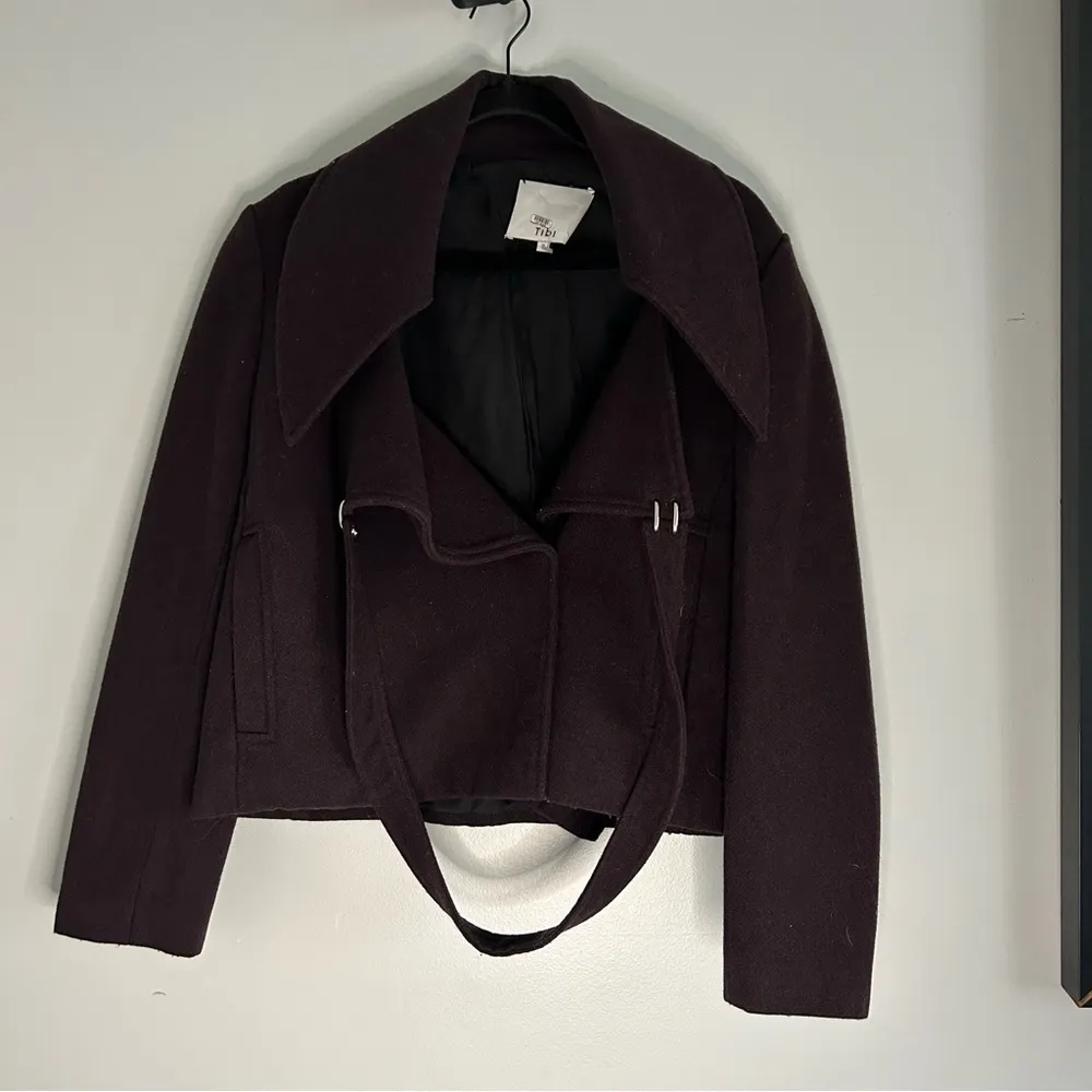 Tibi Peacoat Hendrick Jacket in Plum Wool Blend - Image 3