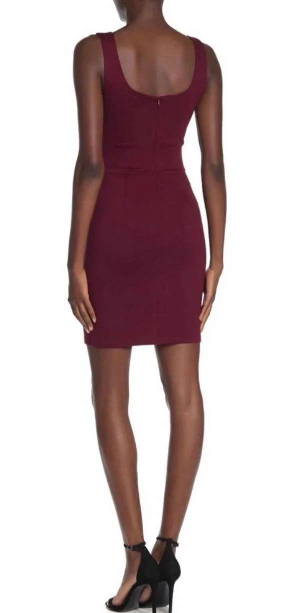 Love…Ady Large Burgundy Scallop Trim Sheath Dress - Image 2