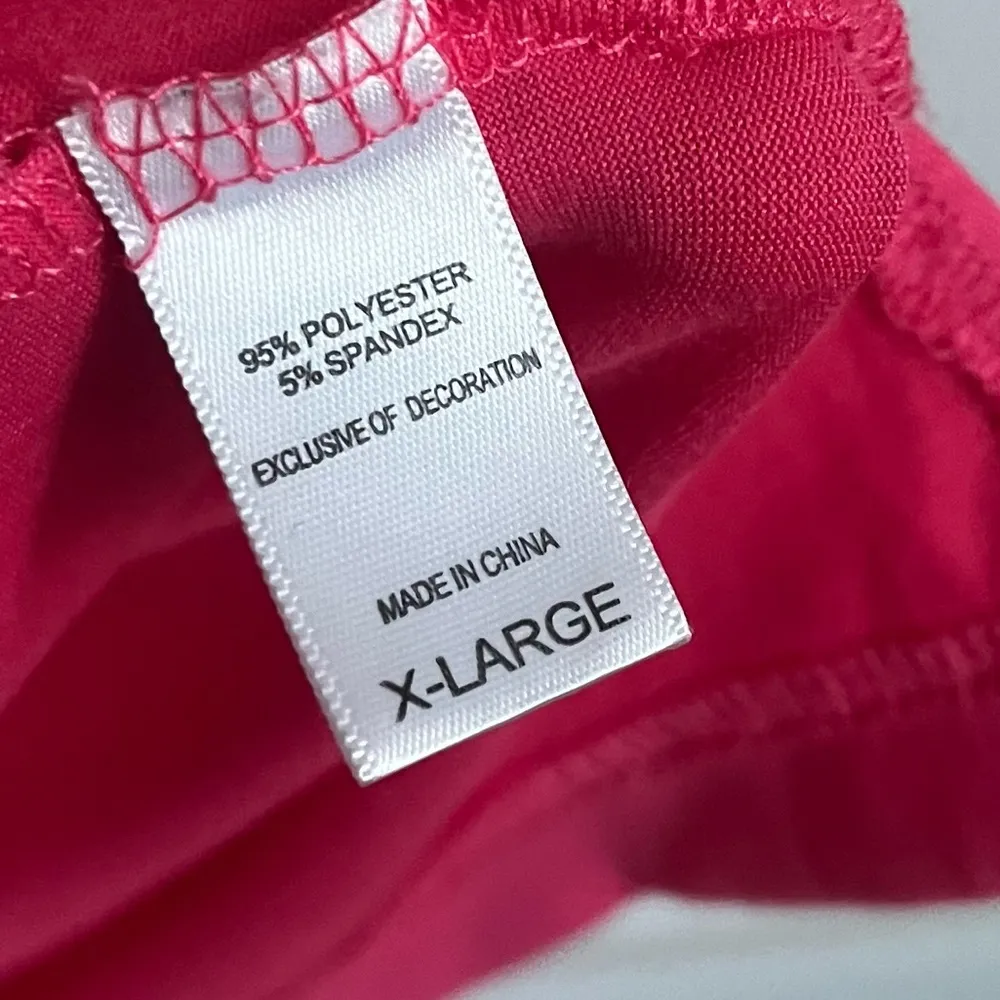 MUK LUKS • Cloud Knit "Just Cruisin" Notch Collar Pajama Top Pink Butterfly Size XL - Image 5