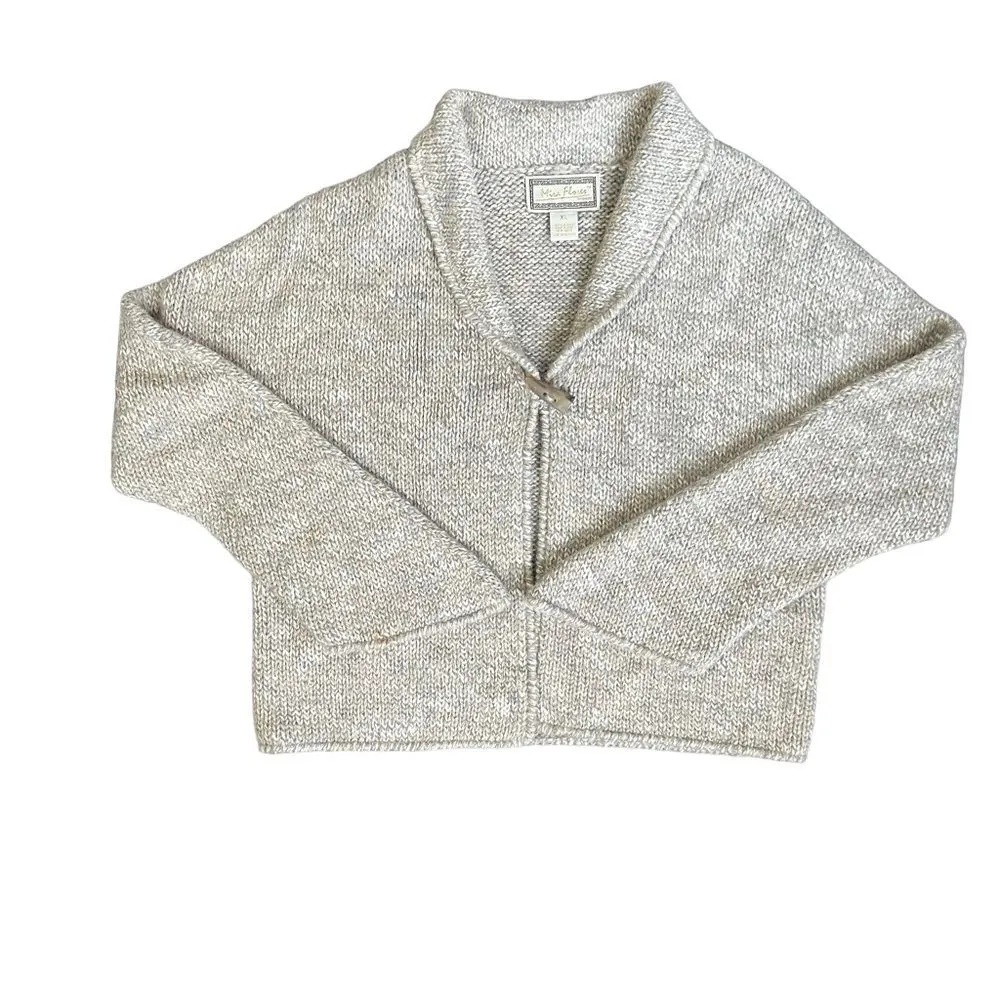 Mira Flores 100% Alpaca Cardigan Sweater XL Neutral Beige Taupe Peruvian Knit - Image 3