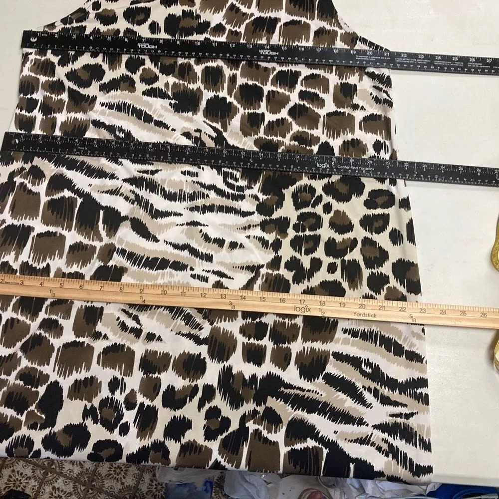 MAGGIE BARNES Women’s Animal Print Shift Dress Stretch Size 0X-16W Multicolored - Image 6