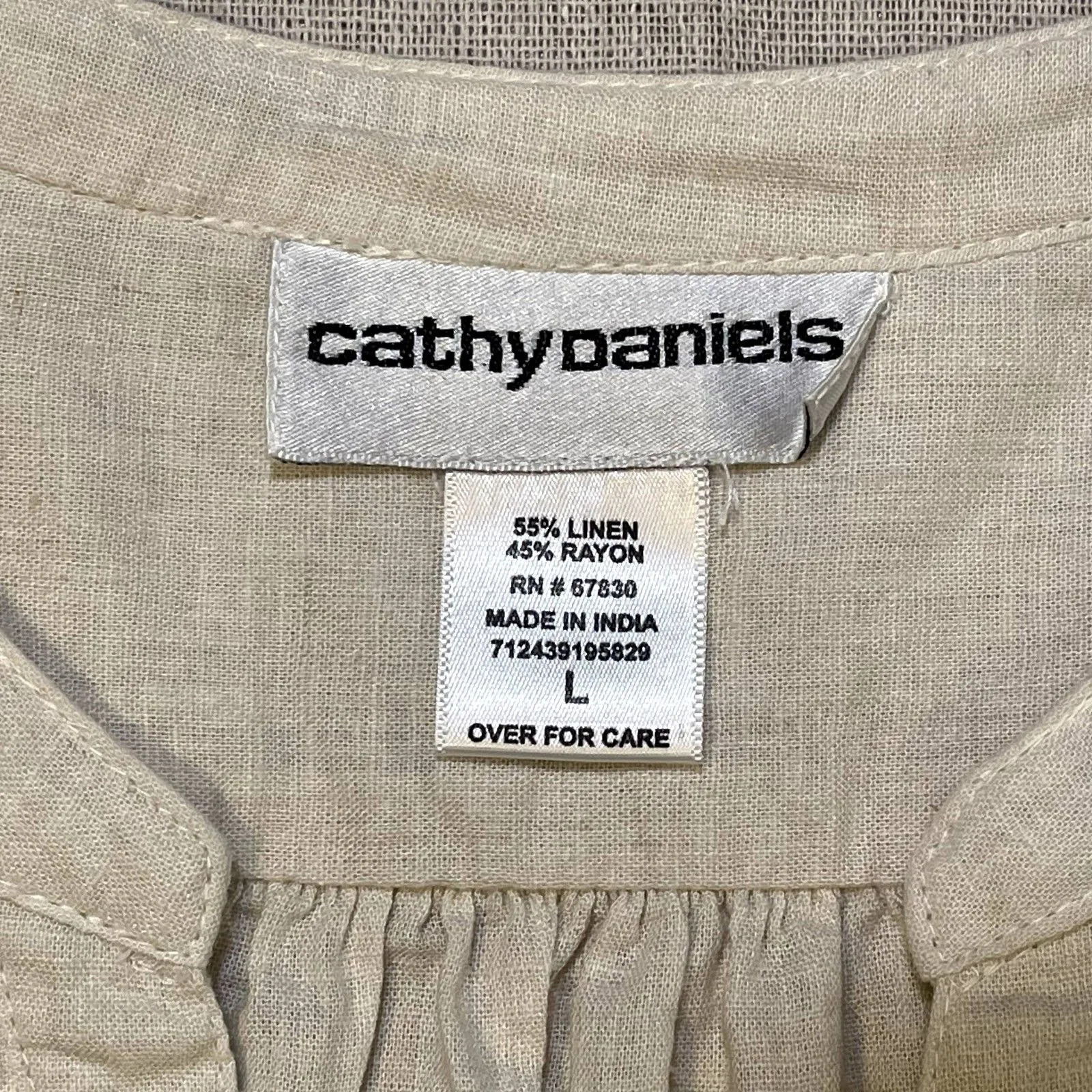 Cathy Daniels | Oatmeal Linen Blend Top | Large - Image 7