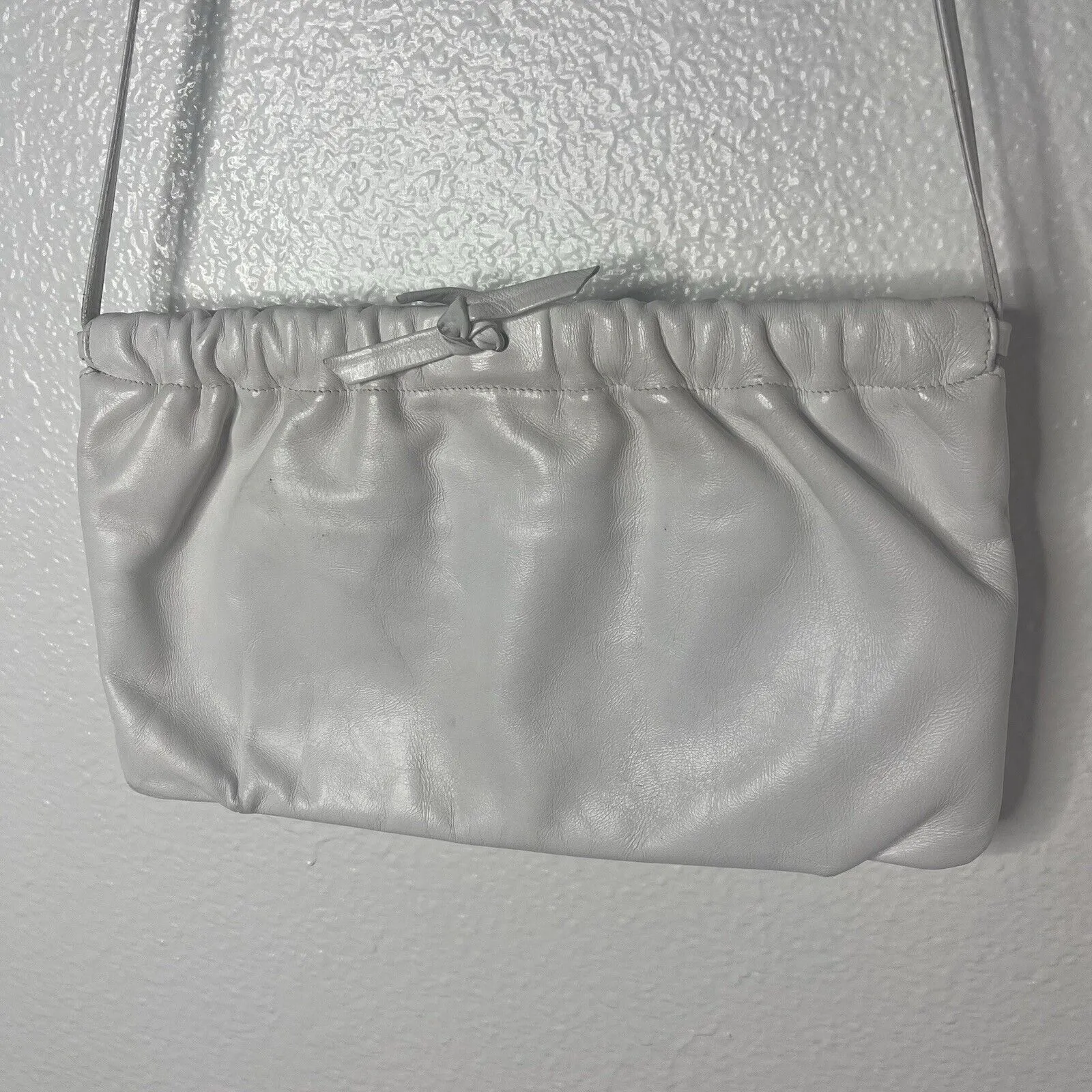 Vintage Anne Klein for Calderon 70s White Leather Shoulder Crossbody Purse - Image 6