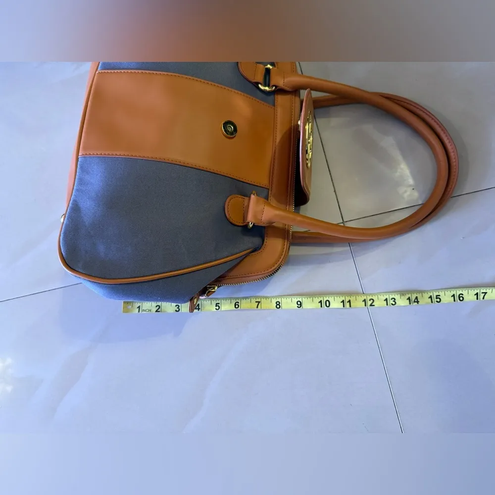 IMAM Shoulder Bag Euciman trapezoid travel brown/gray travel bag lightweight pur Gray - Image 5