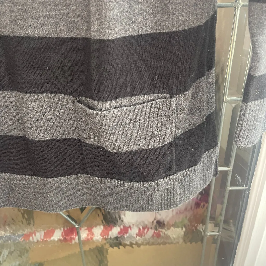 Jeanne Pierre Women's Black & Gray Cowl Neck Pullover Sweater Pockets Size XL - Image 3