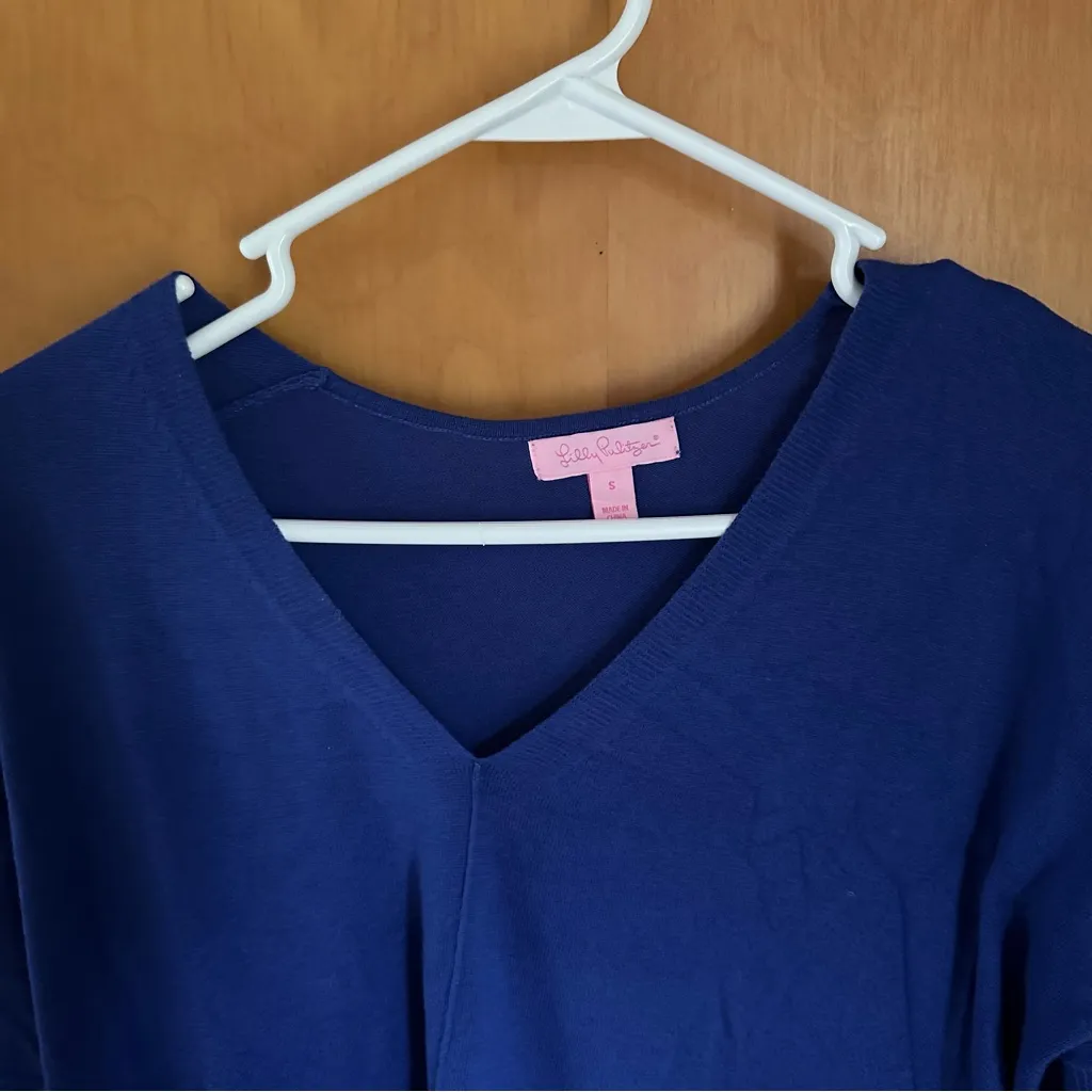 Lilly Pulitzer Vibrant Blue Sweater with Tassel Details - Image 2