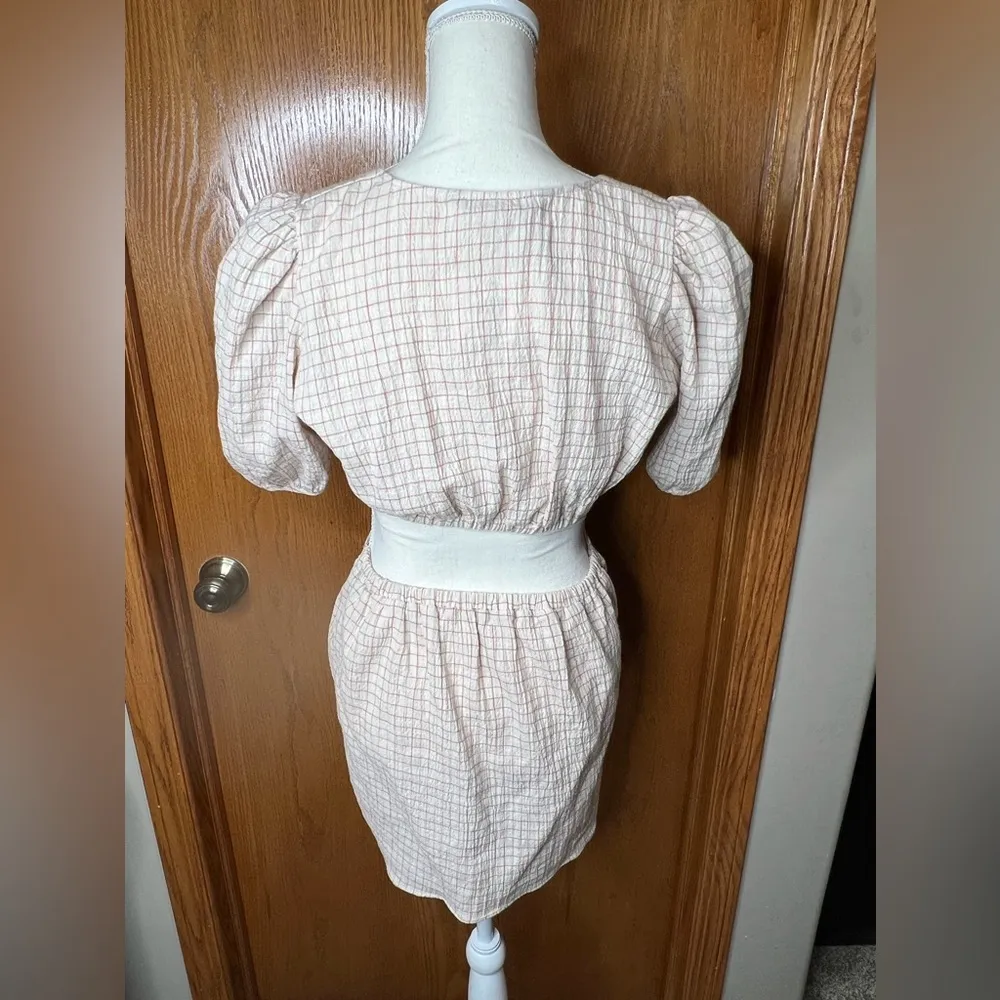 NWT Zara linen blend mini dress with puff sleeves XS - Image 11