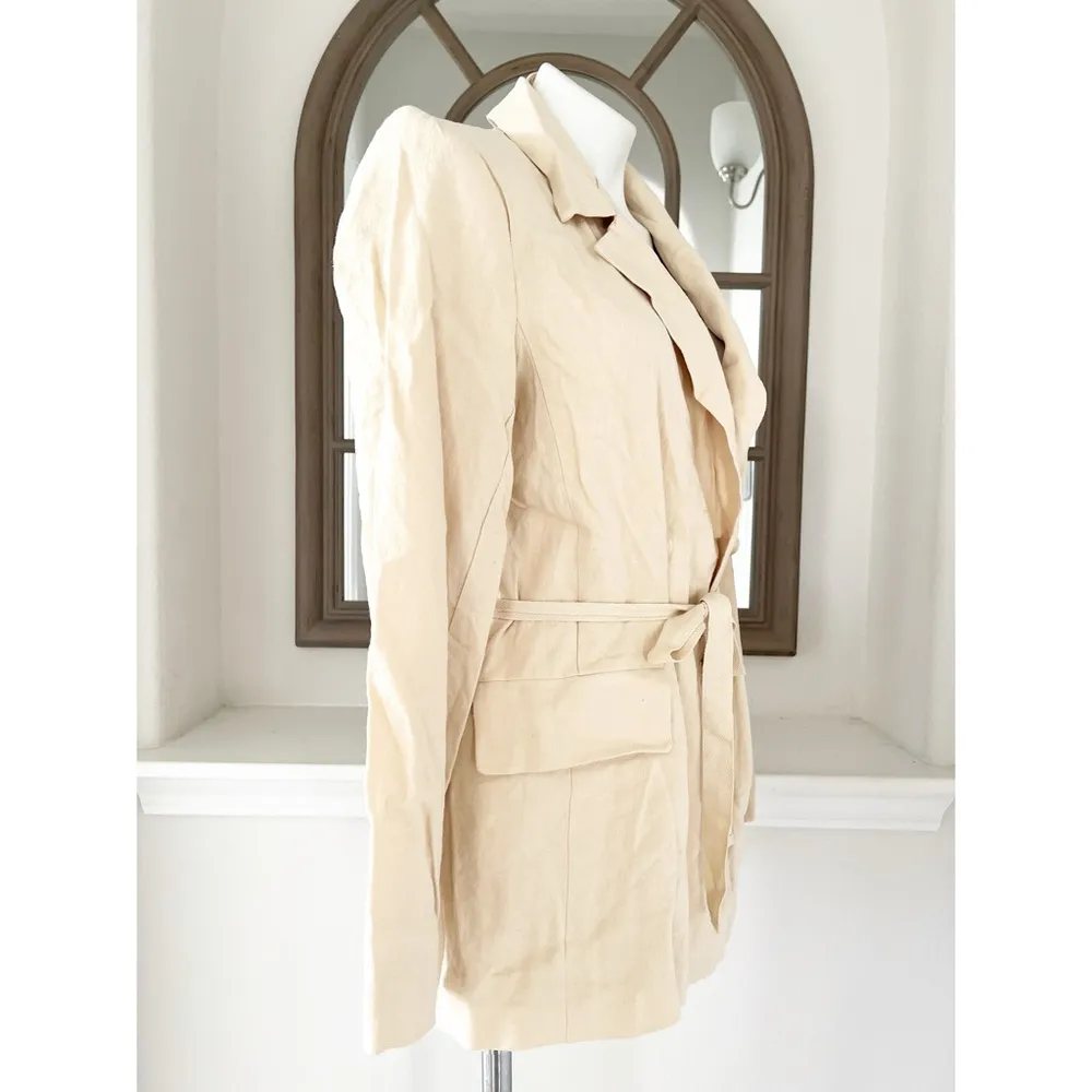 NEW Free People Olivia Linen Blend Blazer, Pebble Sand Size S, Retail $168 - Image 9