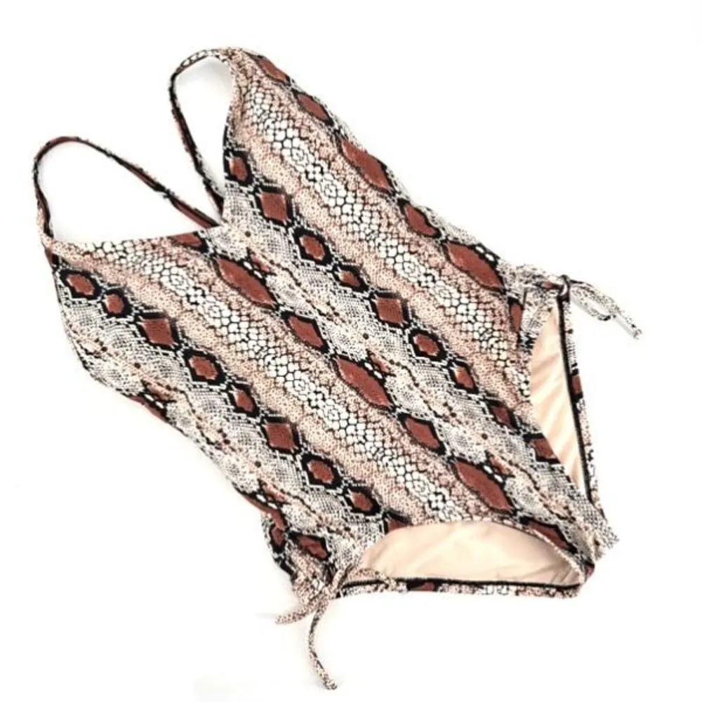 Kona Sol Medium Animal Print Snake Medium Coverage One Piece Bathing Suit NWOT - Image 2