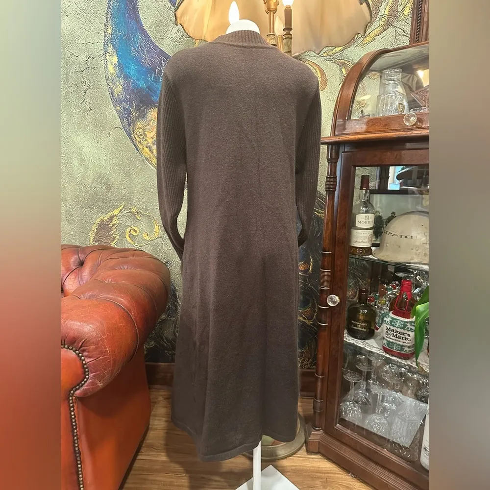 NWOT MINIBEE Brown knit Mock Neck Long Sleeve Sweater Dress Size XL - Image 3