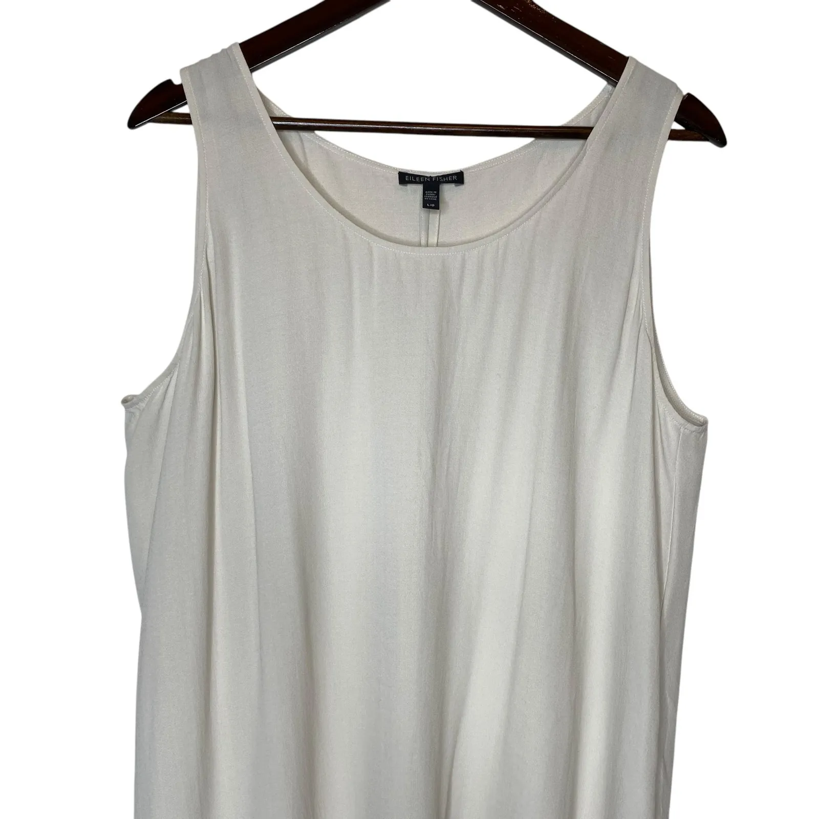Eileen Fisher Silk U Neck Side Drape Shell Tank - Image 2