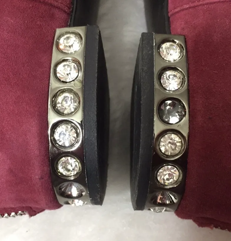 Rhinestones Heel Suede Boots - Image 7