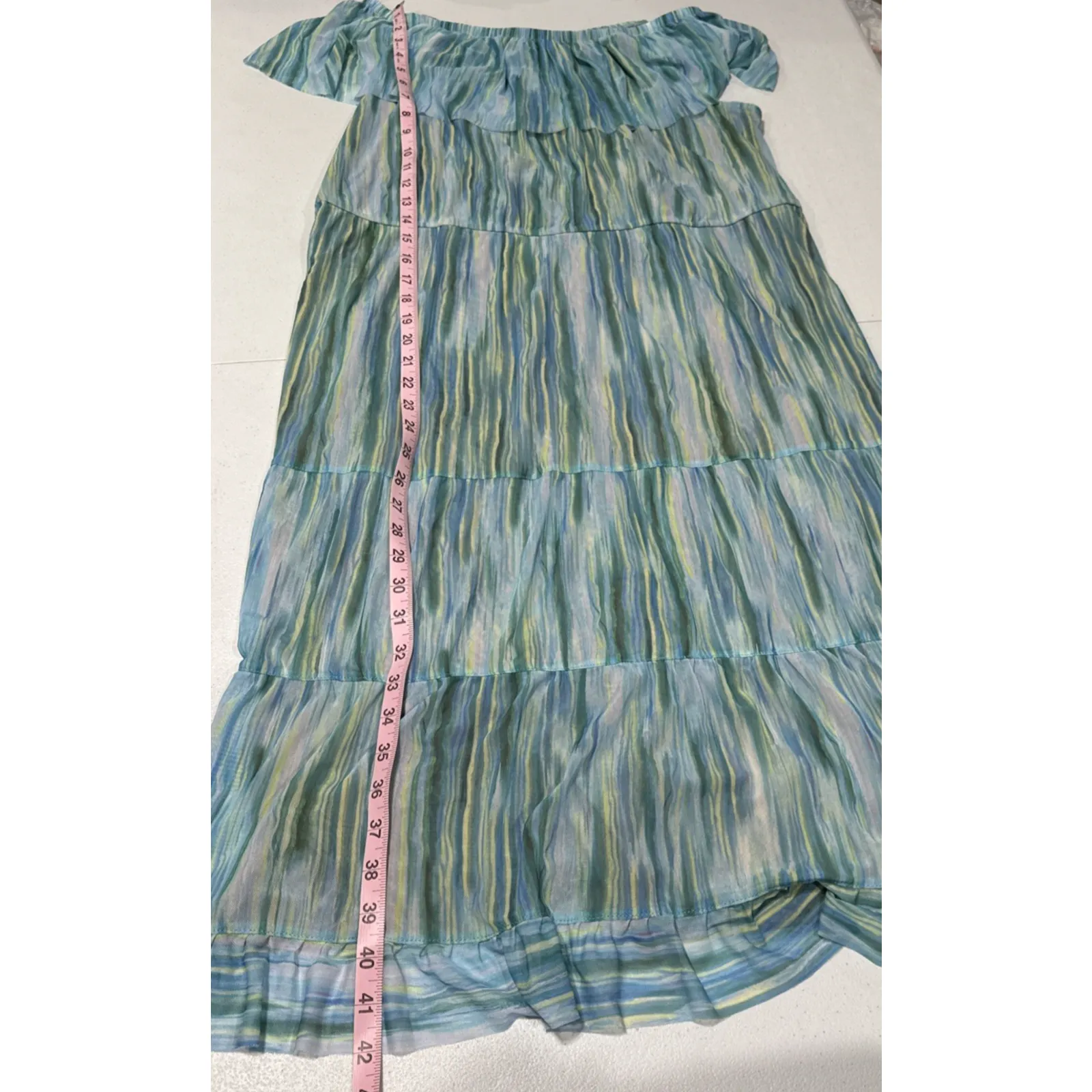 Isaac Mizrahi Live Always Isaac Printed Mesh Ruffle Dress Womens XL Art to Wear - Image 9