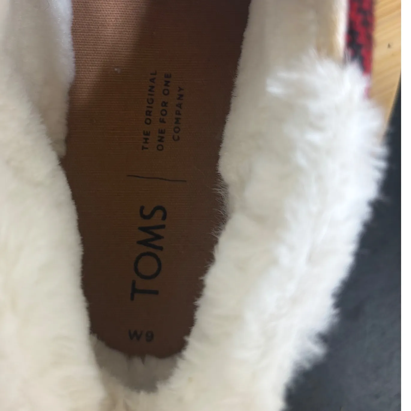 Toms Bota Booties Size 9 Women's Chukka Red Plaid Felt Fur Lined Lace Up Boots - Image 9